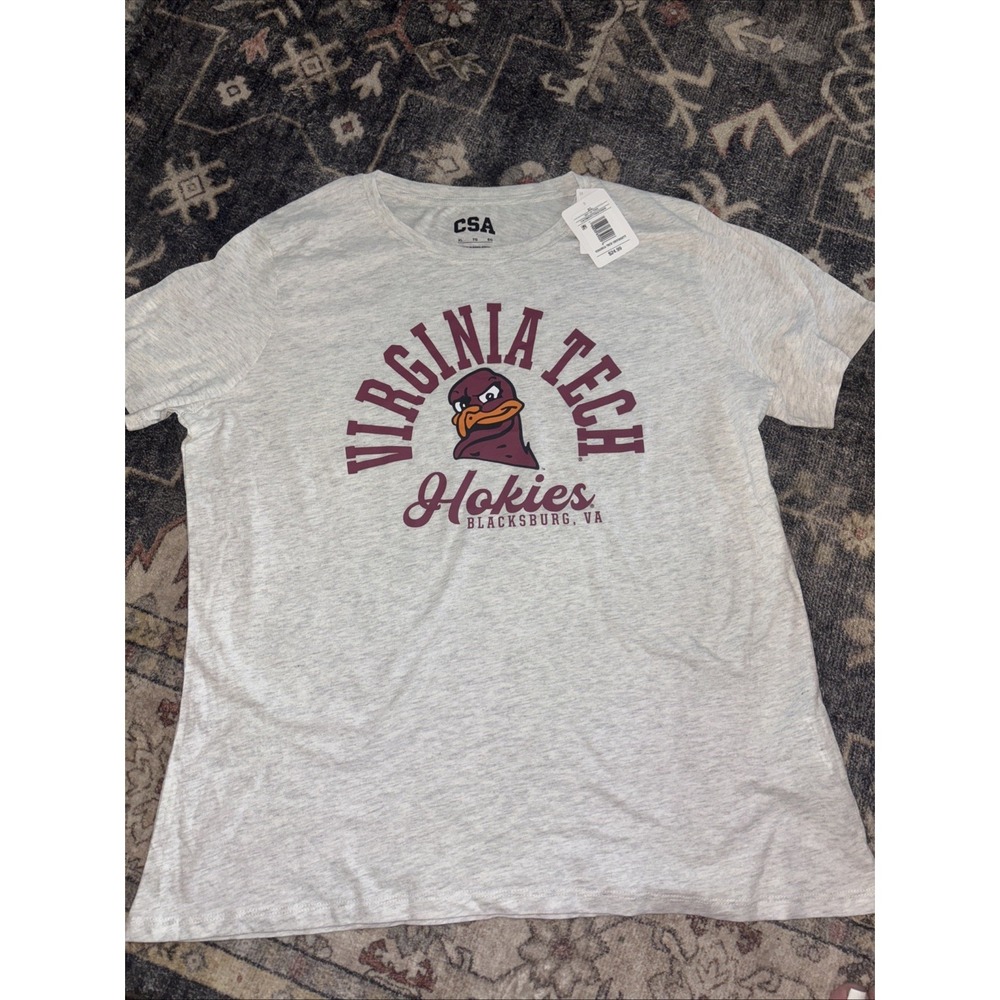 Womens Size XL NCAA Virginia Tech Hokies Logo Tee Rund Neck T-Shirt SS